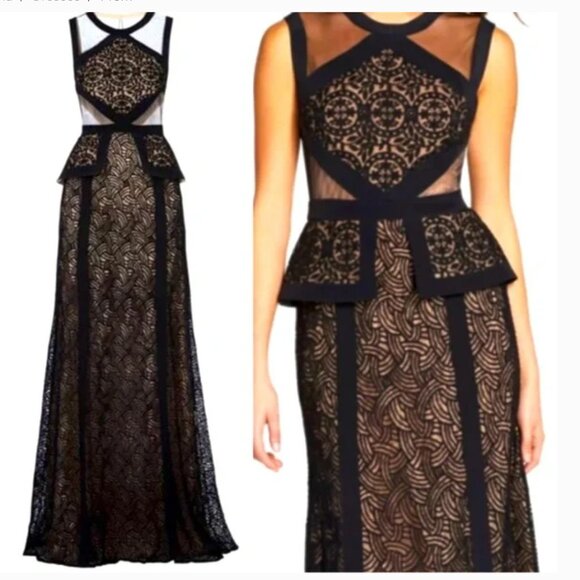 Nwot BCBG MaxAzria Formal Gown Viviana, Black Lace 2 - Picture 1 of 15